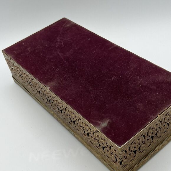 Vtg Metal Gold Brass ROSE Tissue Box Cover Holder HOLLYWOOD REGENCY MCM Glam - Picture 5 of 7